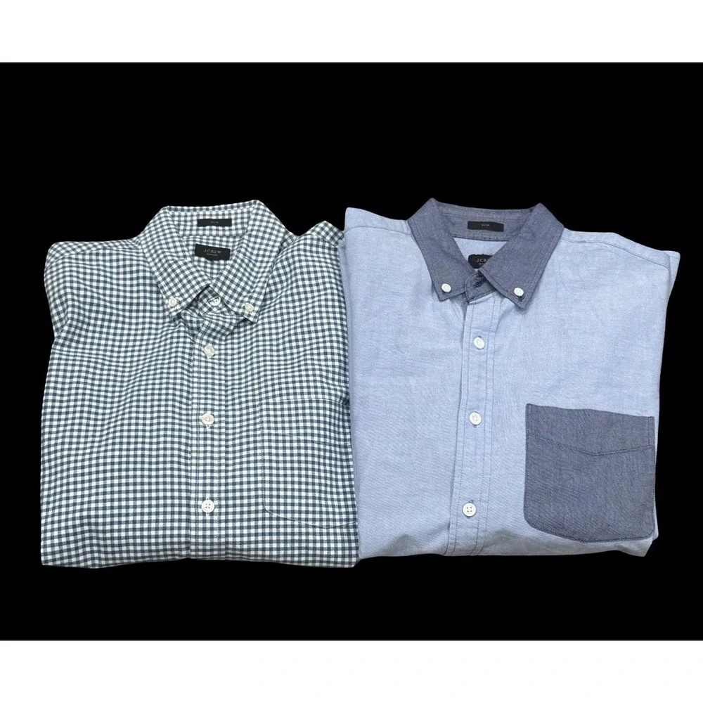 J. Crew Men's Oxford Shirt Blue Button Up Slim Fit BOGO  Lot Preppy Smart Casual